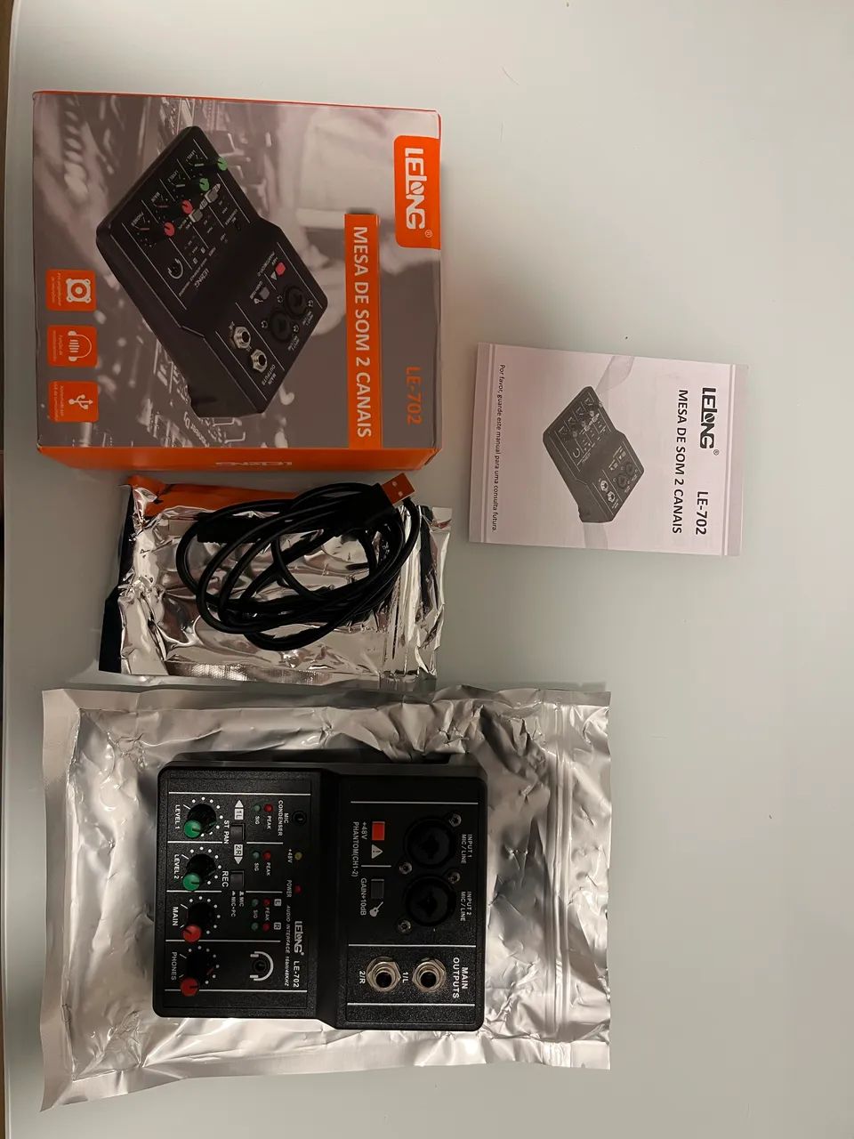 Mesa de som 2 canais LE-702 - Foto 3