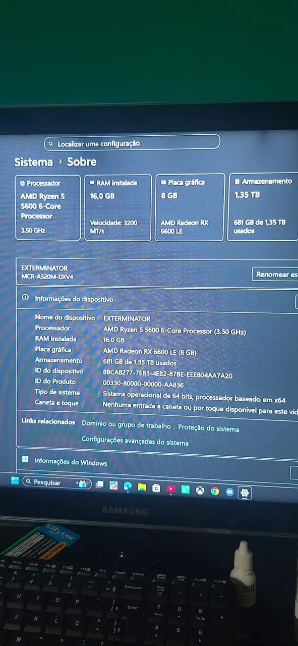PC GAMER RYZEN 55600+RX6600 (RODA TUDO) - Foto 3