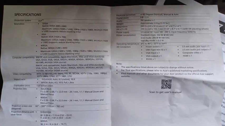Projetor Acer Modelo X1123H - Foto 3