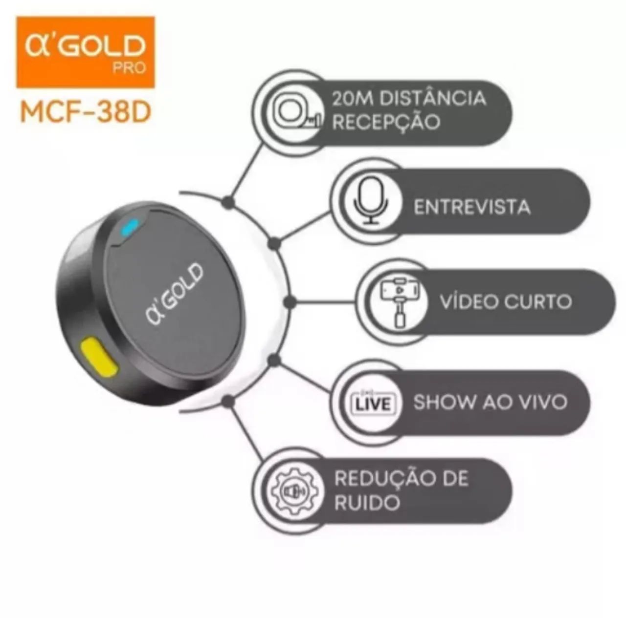 MICROFONE DE LAPELA DUPLO GOLD - Foto 2