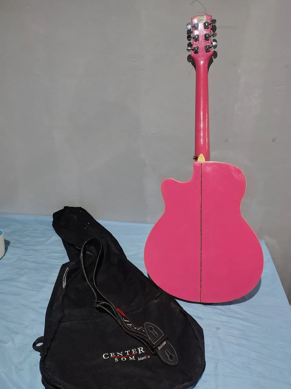 Violão rosa com glitter  - Foto 3