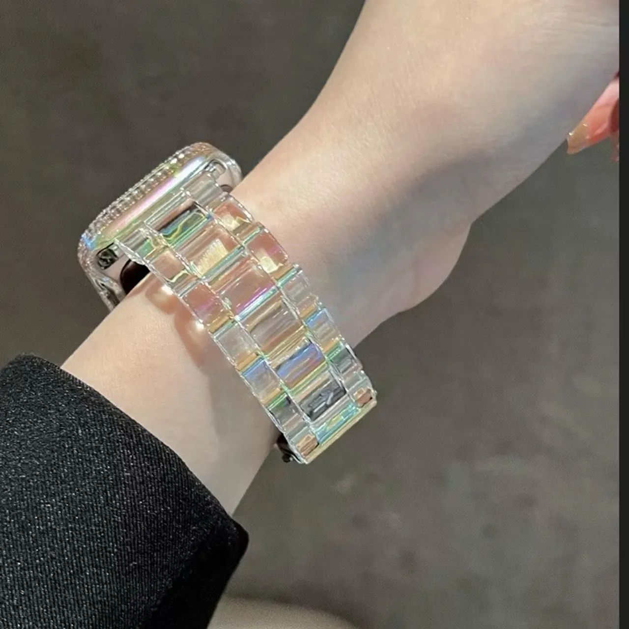 Pulseira transparente rainbow Apple Watch 42mm