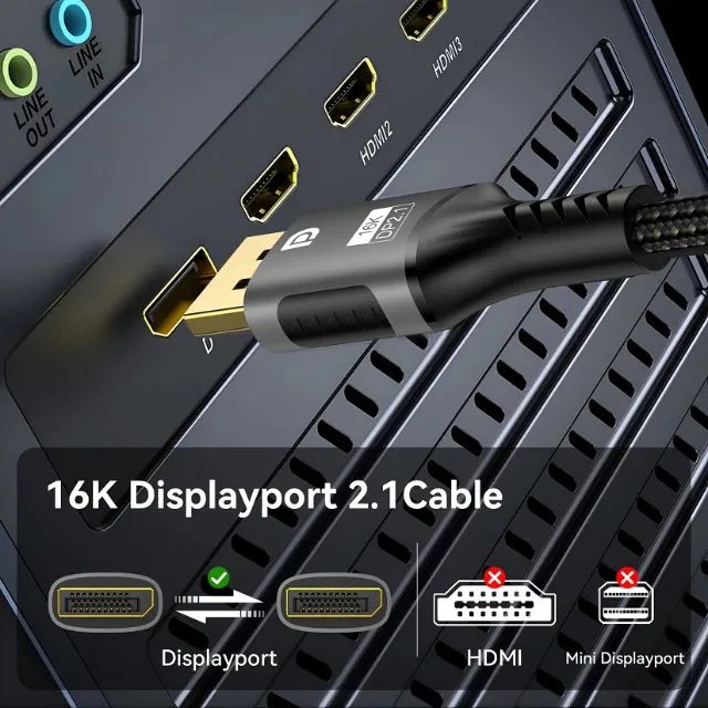 Cabo displayport 16K  Versão 2.1 - Foto 3