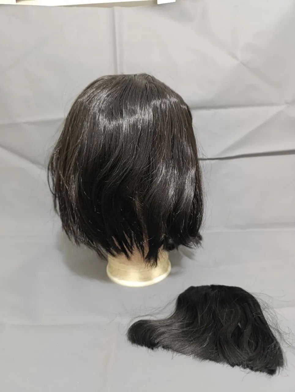 Wig Preta Curta Chanel + Franja Falsa - Foto 4