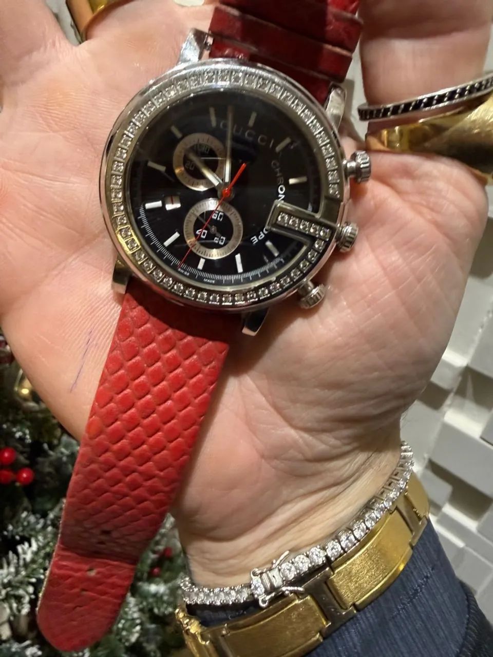 Relógio Gucci original Crevejado com diamantes ? - Foto 3
