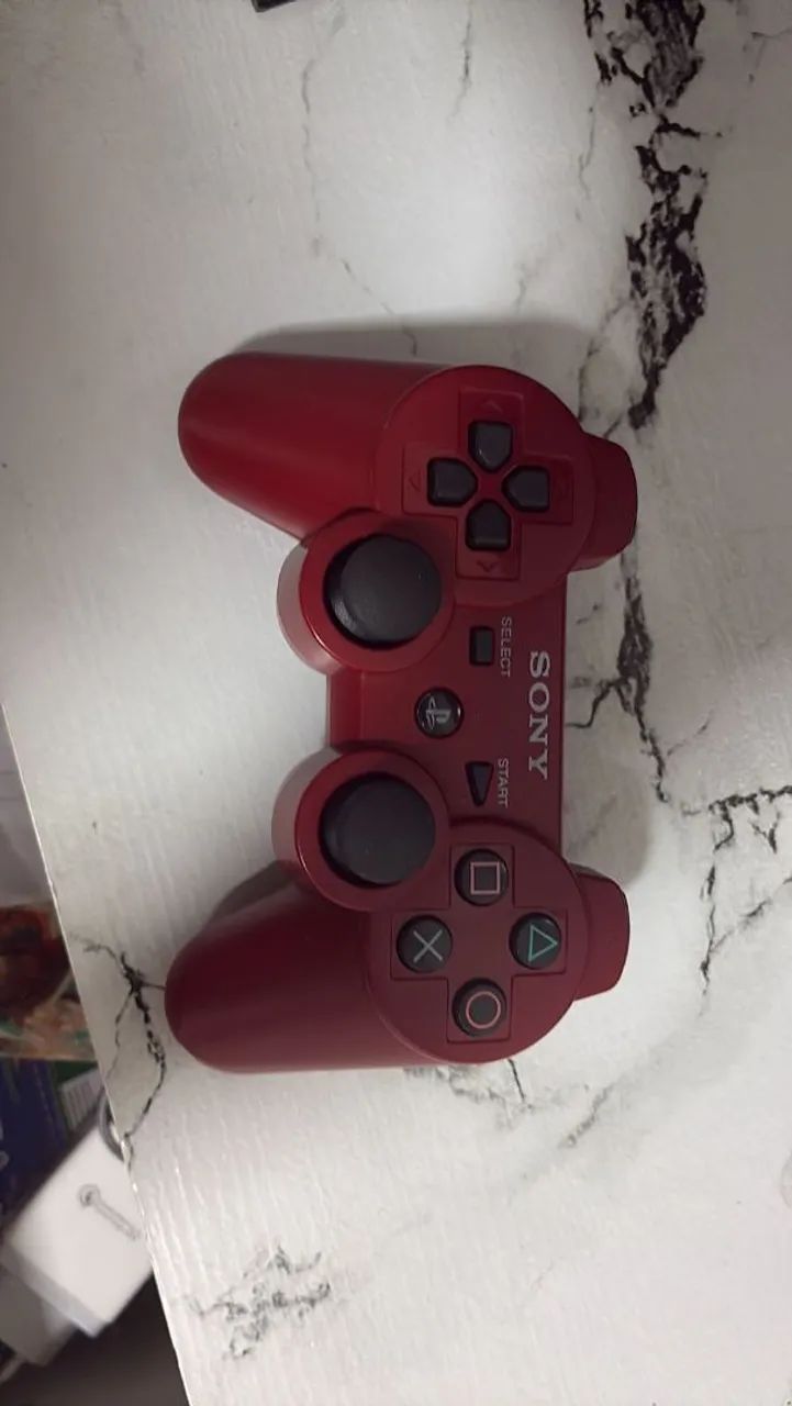 Ps3 super slim edição especial garnet red desbloqueado com 3