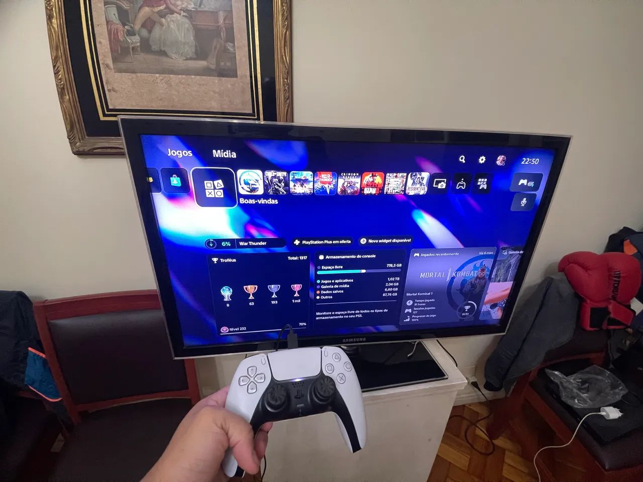 PS5 PRO 2TB com leitor de disco, controle e caixas - Foto 5