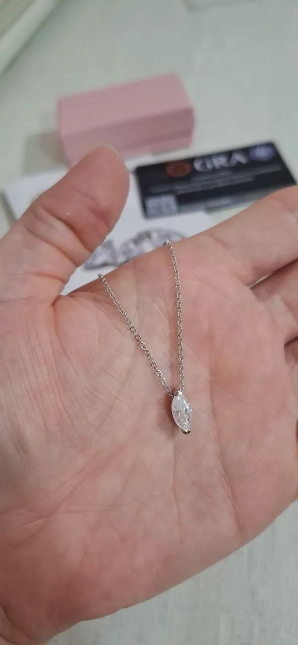 Colar moissanite e prata de lei  - Foto 5