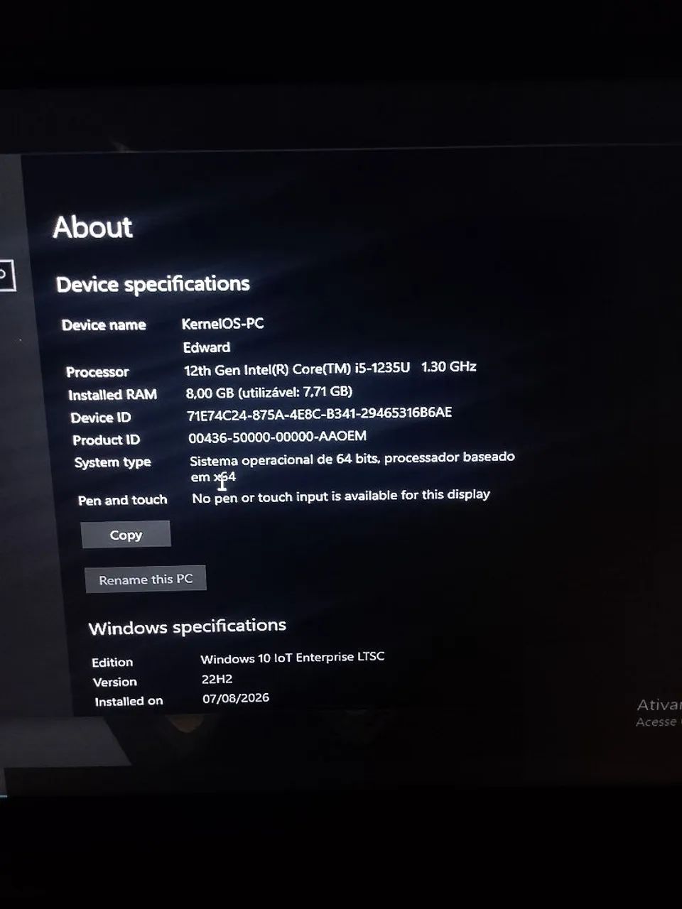 Samsung Galaxy Book2 i5 12ª Geração / 8GB RAM / Em Perfeito Estado