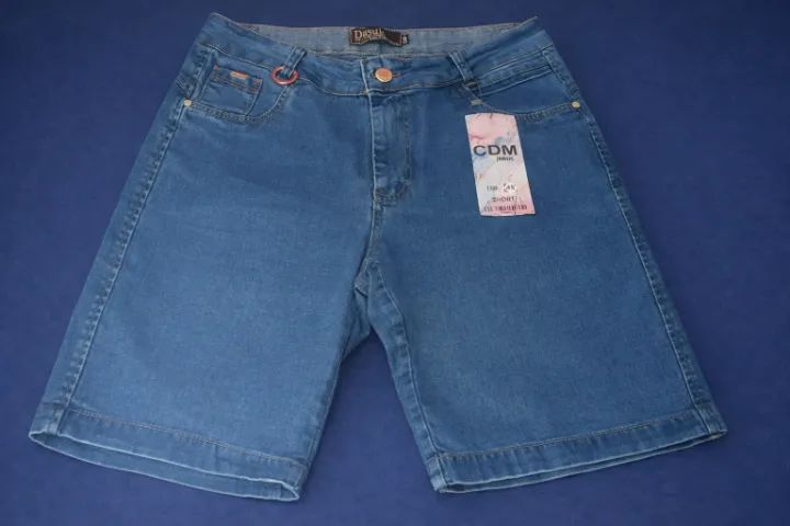 Bermuda Jeans Feminina, Bem Resistente com bolsos