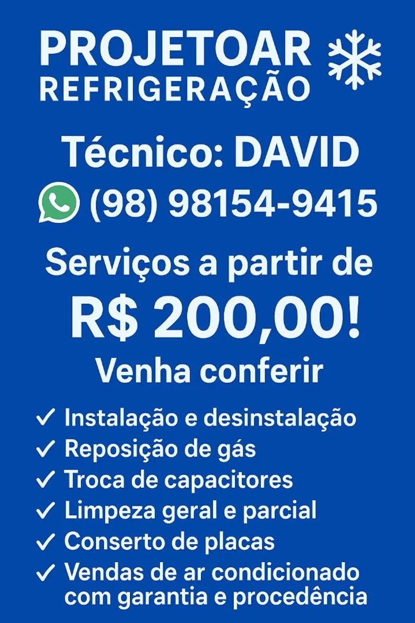 projetoAr refrigeração whatsapp *15