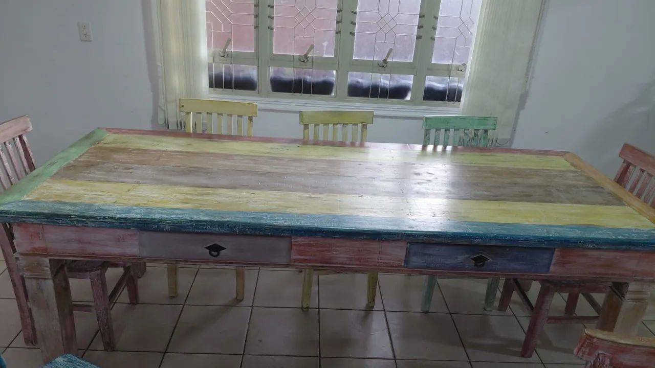 Mesa de Peroba Rosa com 8 cadeira também Peroba rosa - Foto 2