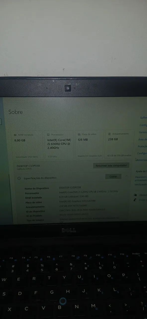 Notebook Dell i5, 8GB RAM, SSD 256GB, Windows 11. Acompanha teclado USB, mouse e mousepad. - Foto 5
