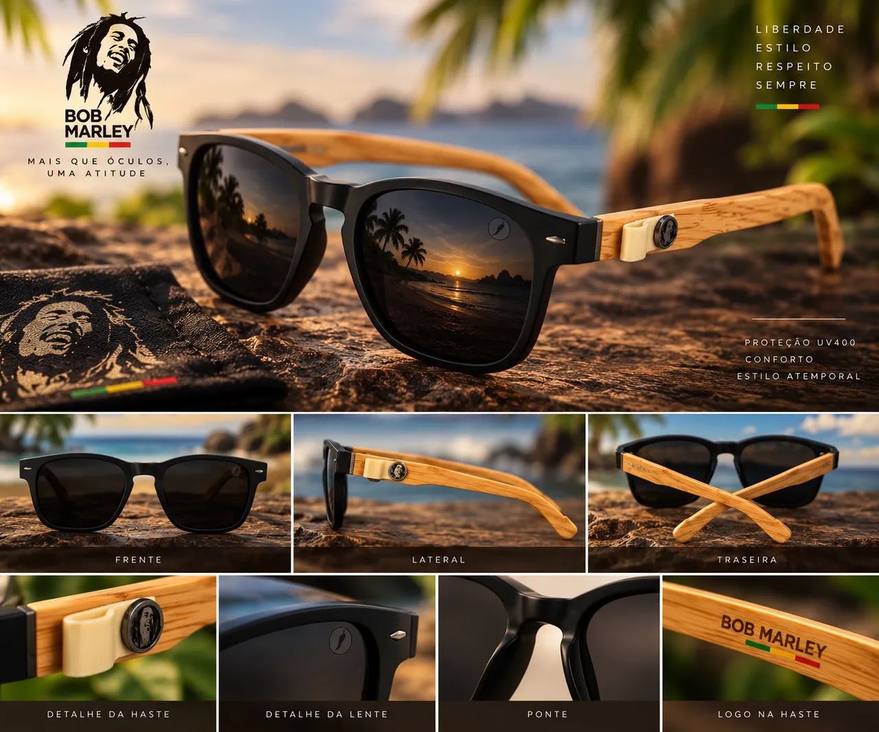 Óculos de Sol Bob Marley Masculino - Foto 5