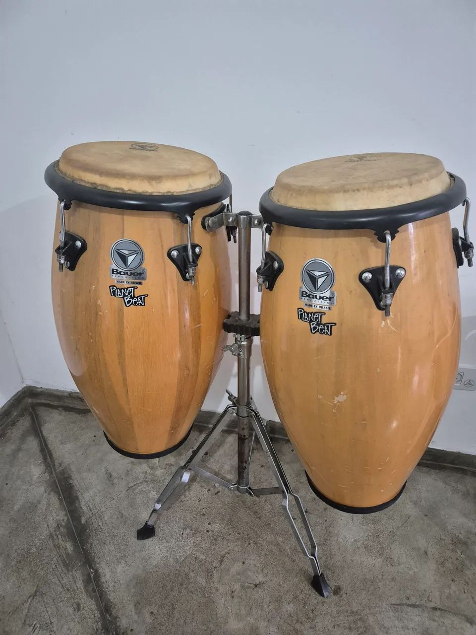 Par de congas bauer com suporte