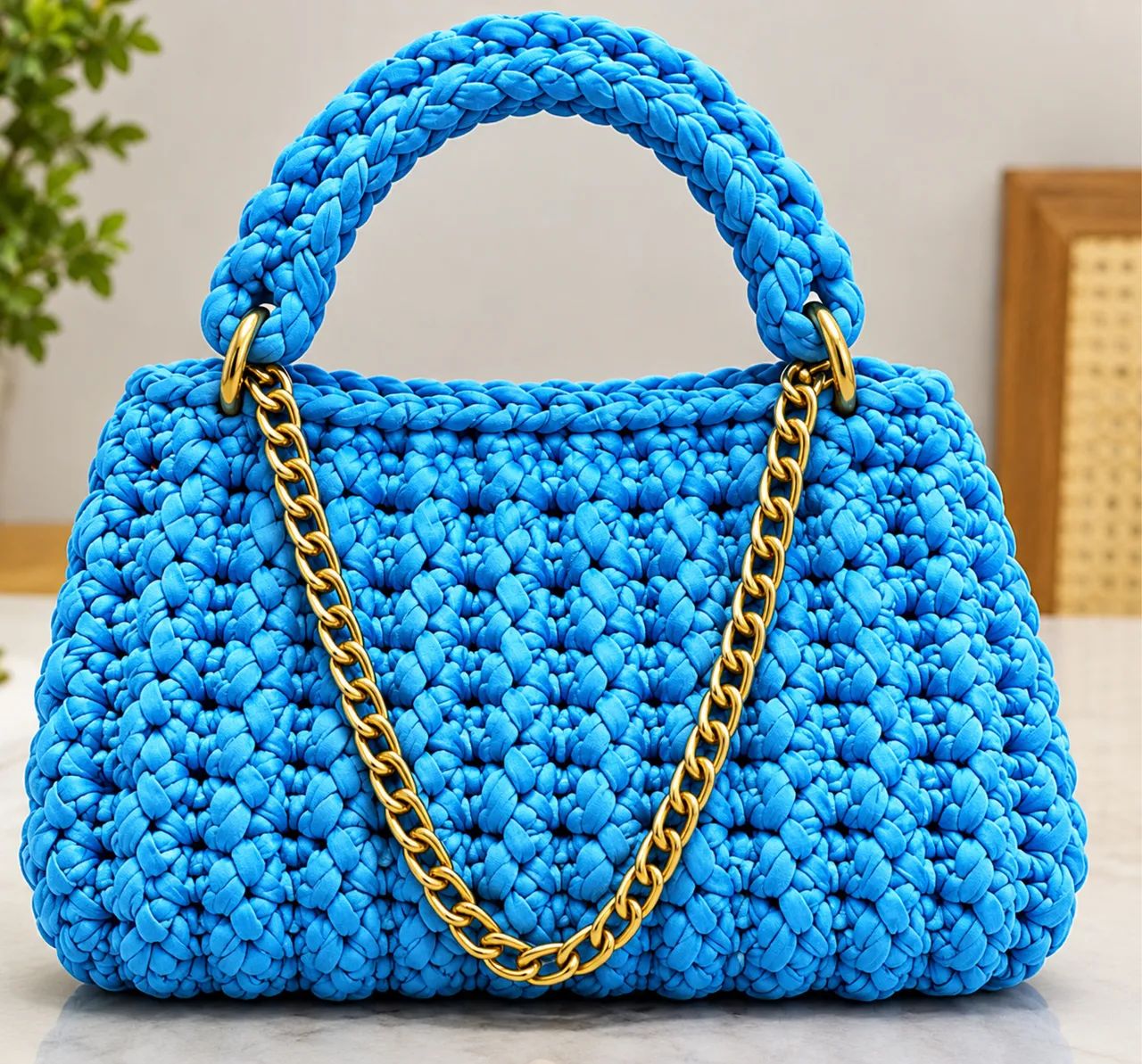 Bolsa de crochê luxo