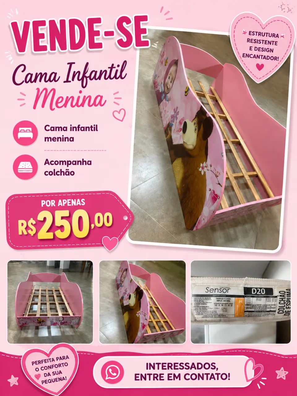 Vende se Cama infantil menina