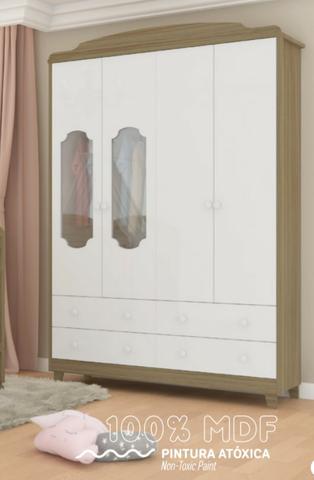 Frete Grátis* Quarto Infantil , Armário Cômoda e Berço com Captonê - Luxo Noah *NOVO - Foto 5