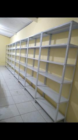 Estante em aço nova com 6 prateleiras com reforço nas bandejas com altura 199 30 / 92 - Foto 4