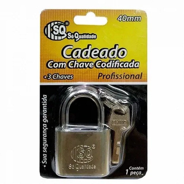 Cadeado com Chave Codificada Profissional(distribuidora jk eletronicos)