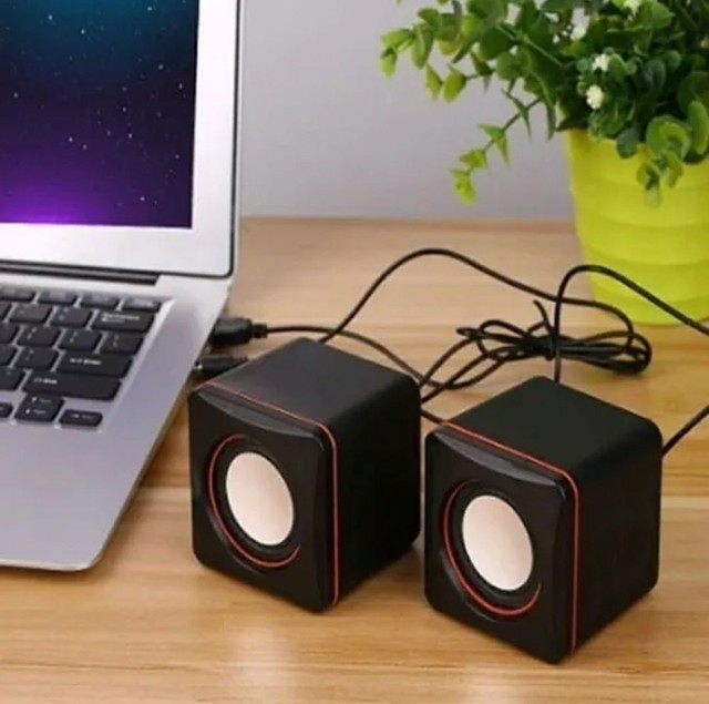 Caixa De Som Pc e Notebook Mini Speaker Alto Falante P2 Usb 5w - Foto 2