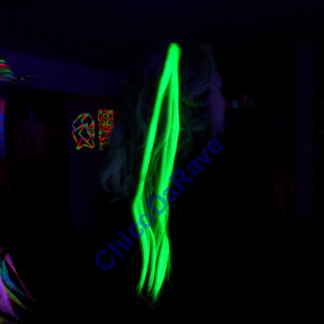Aplique Mecha Fluorescente Cabelo brilha na luz negra - Foto 3