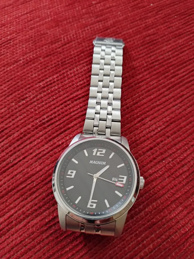 Relógio Masculino Magnum Prata Luxo Original Aprova D'água