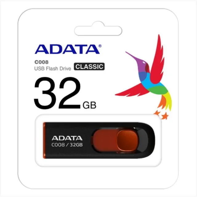 PEN DRIVE ADATA AC008 32GB PRETO/VERMELHO 007285
