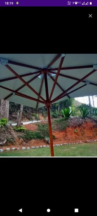 Guarda-sol de madeira para jardim - Foto 2
