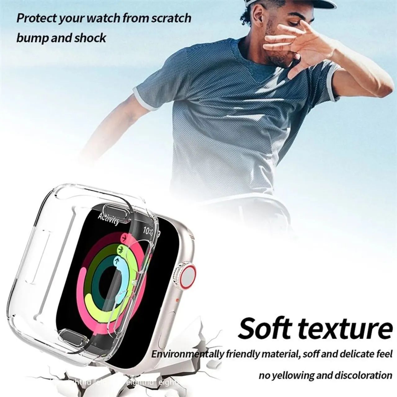 CASE FECHADA PARA SMARTWATCH RELÓGIO INTELIGENTE SÉRIE 7 6 SE 5 4 3 2 1. 45mm. SILICONE. - Foto 3