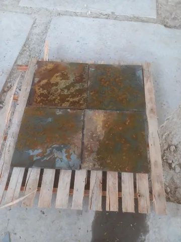 Piso de Pedra Ardósia Cinza Enferrujada 40 x 40 - Foto 3