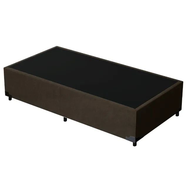 Base Box Solteiro Suede Marrom 38x88x188