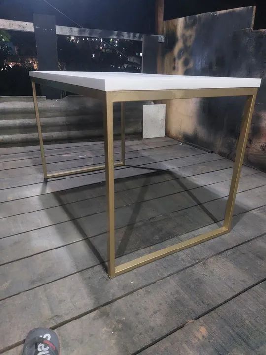 Mesa de Jantar Branca com Tampo de Vidro - Foto 3