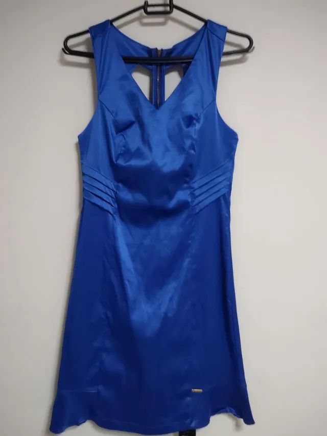 vestido azul cetim novo - Foto 5