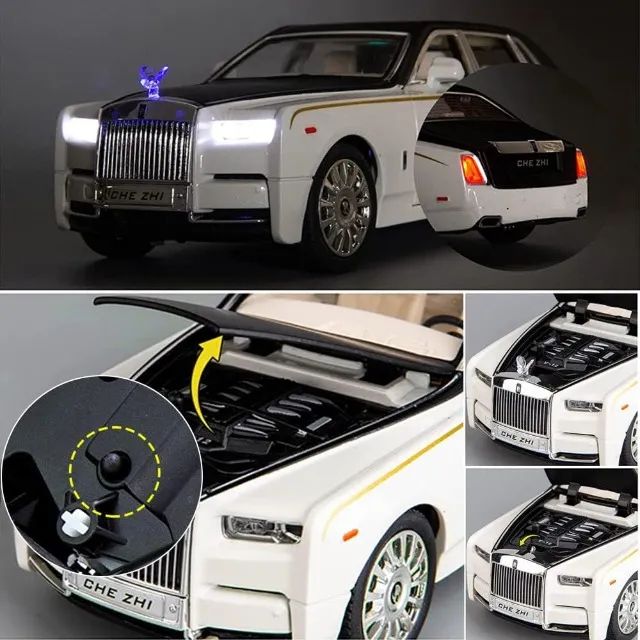 Miniatura Rolls Royce Phantom Phantom Limousines Miniatura Metal C 1/18   29cm Carro - Foto 2