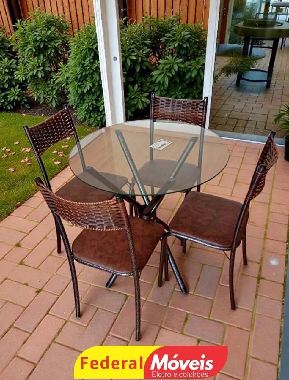 Mesa de jantar 75cm 4 cadeiras 