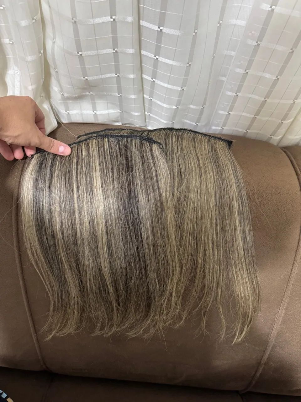 Conjunto 2 telinhas cabelo humano loiro mesclado  - Foto 5