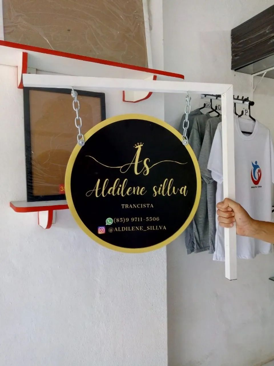 Placa redonda frente e verso + Suporte  - Foto 5