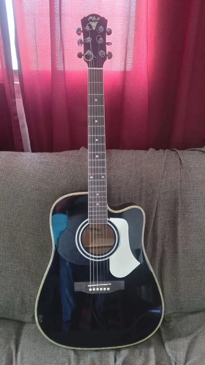 Violão PHX FOLK ELETRICO profissional cordas novas de nalho excelente som só pegar e tocar