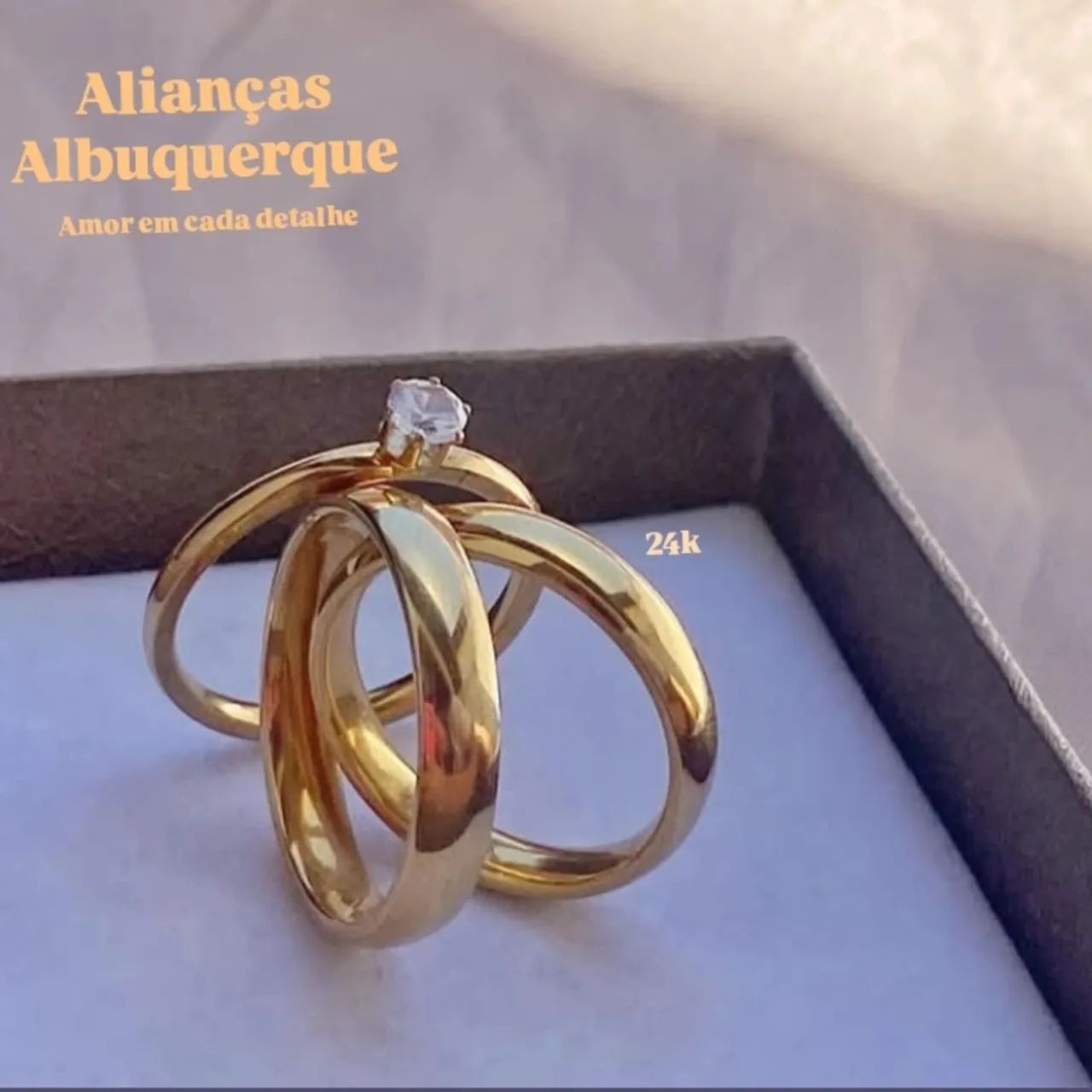 Alianças de Noivado Casamento em Ouro 24k  - Foto 3