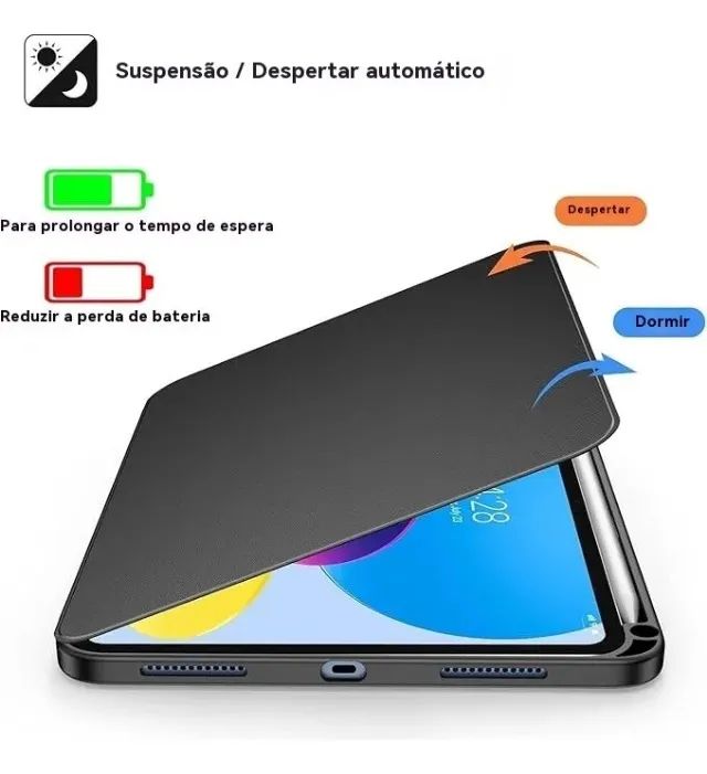 Capa Giratória Book Cover Com Slot P/ Caneta P/ Ipad Pro 12.9 Ipad Air 13 2024/2025 - Foto 2