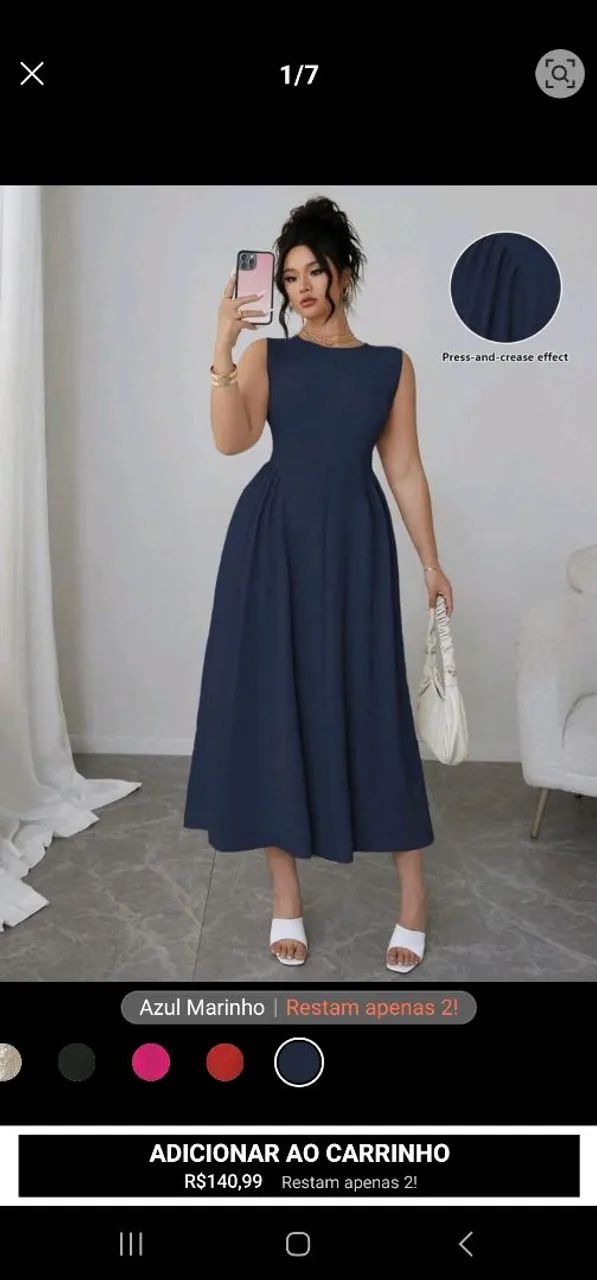 Vestido azul  plus size 