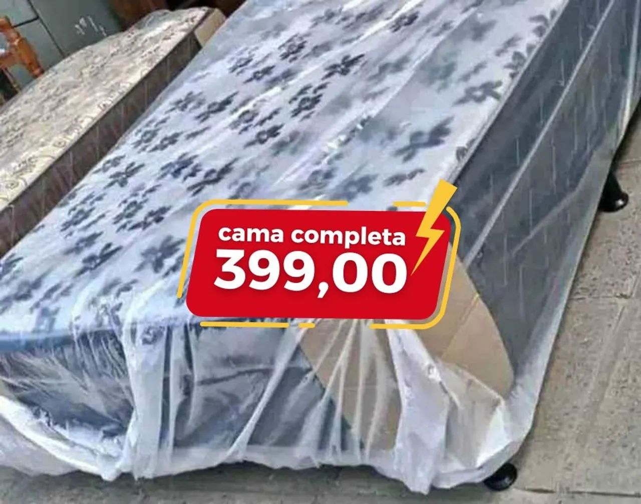  R$399 | CAMA BOX CASAL COMPLETA, PAGUE NA ENTREGA