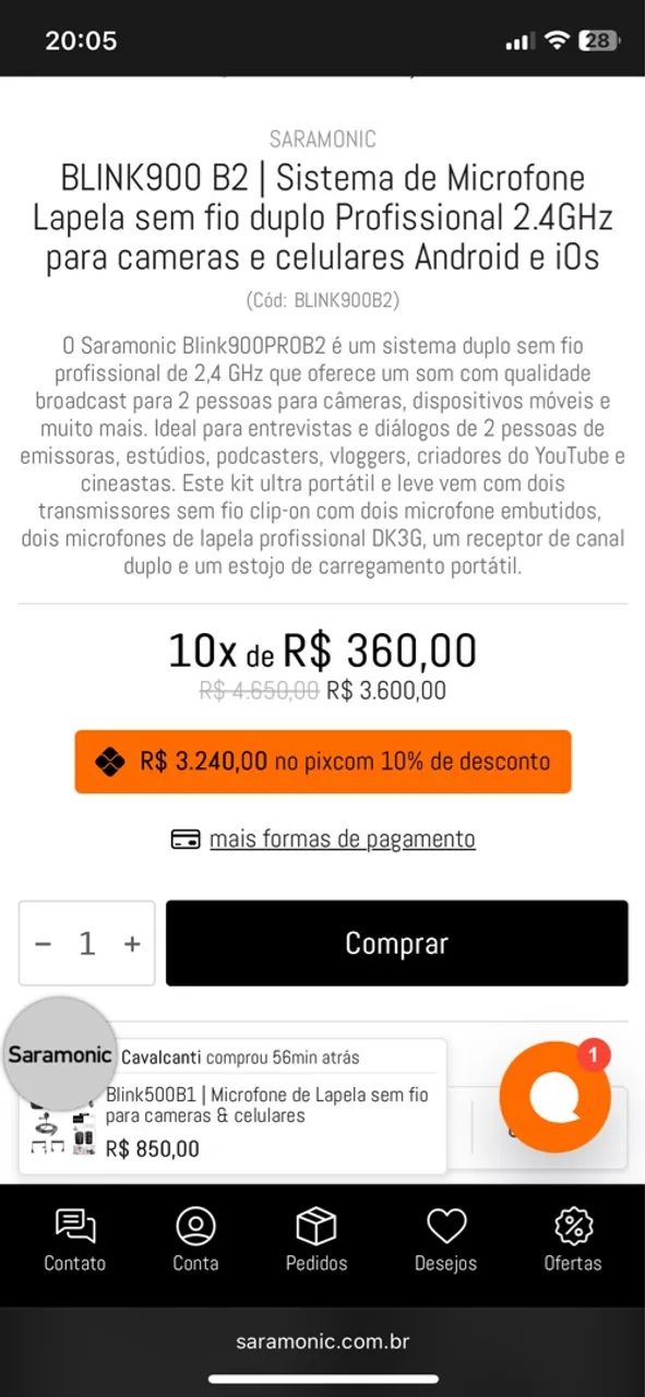 Microfone Saramonic Blink 900  - Foto 5