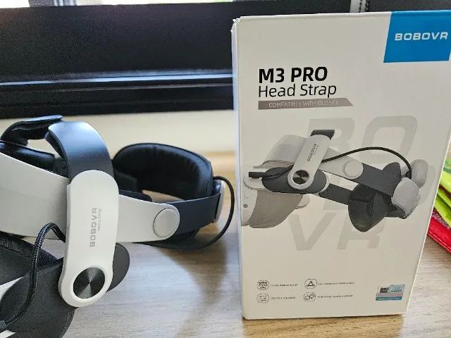 Meta quest 3 128gb + bobovr m3 pro + cabo link pc - Consoles de