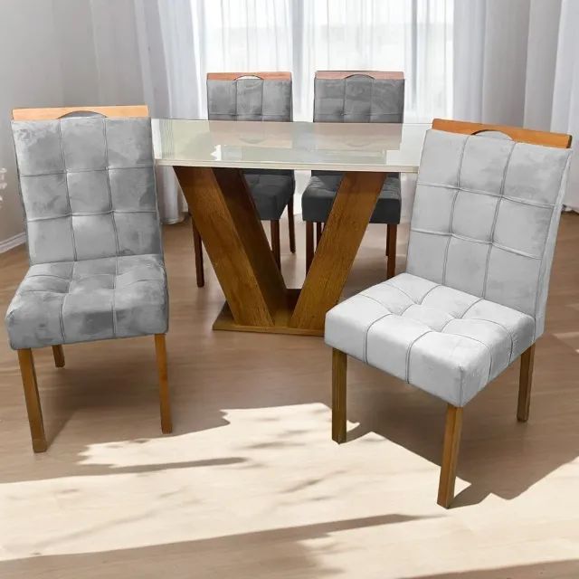 Mesa de Jantar Classic 1.20×0.80 Com 4 Cadeiras- Entrega Rápida