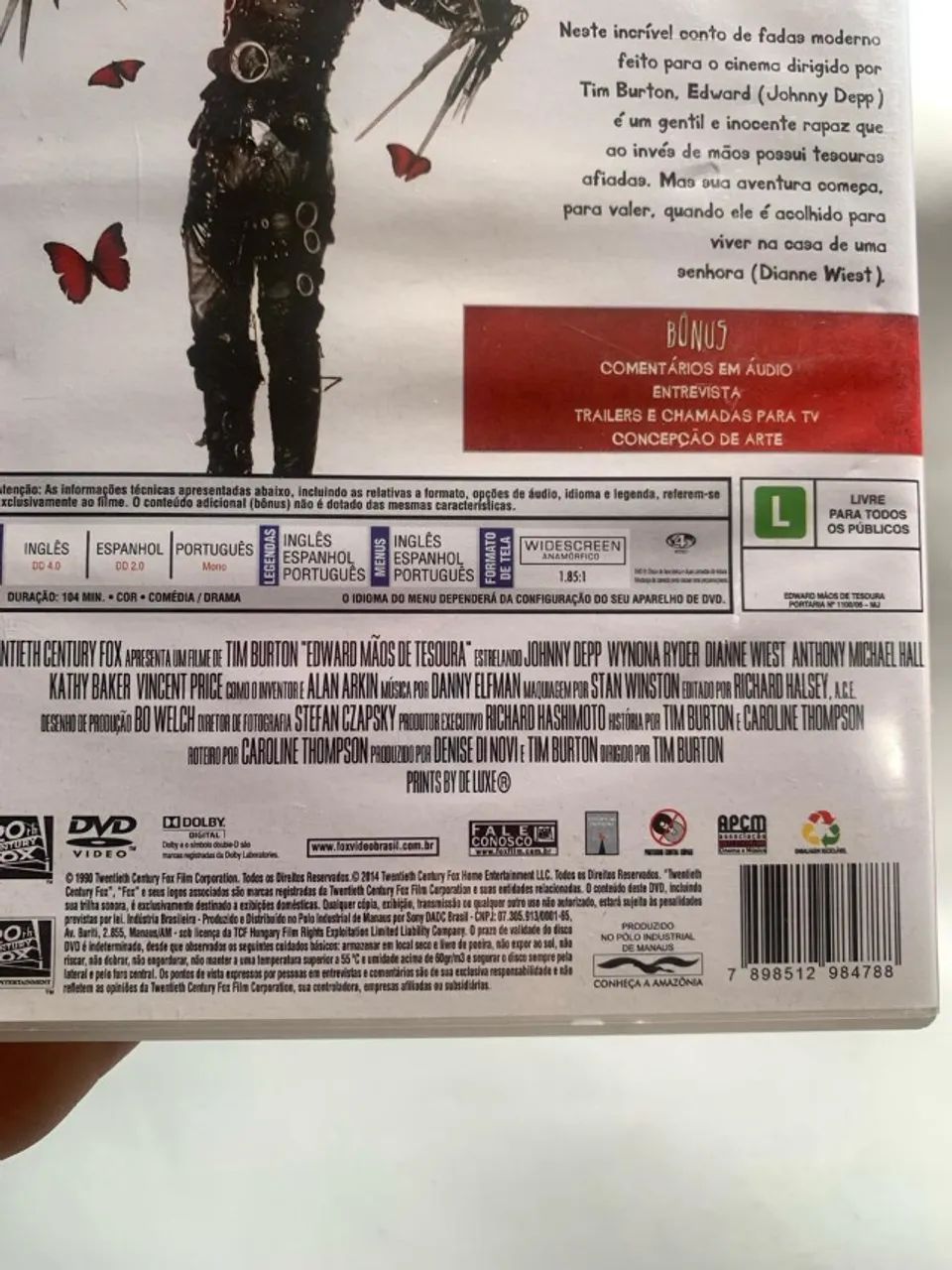 DVD Edward Mãos de Tesoura - Usado - Foto 2