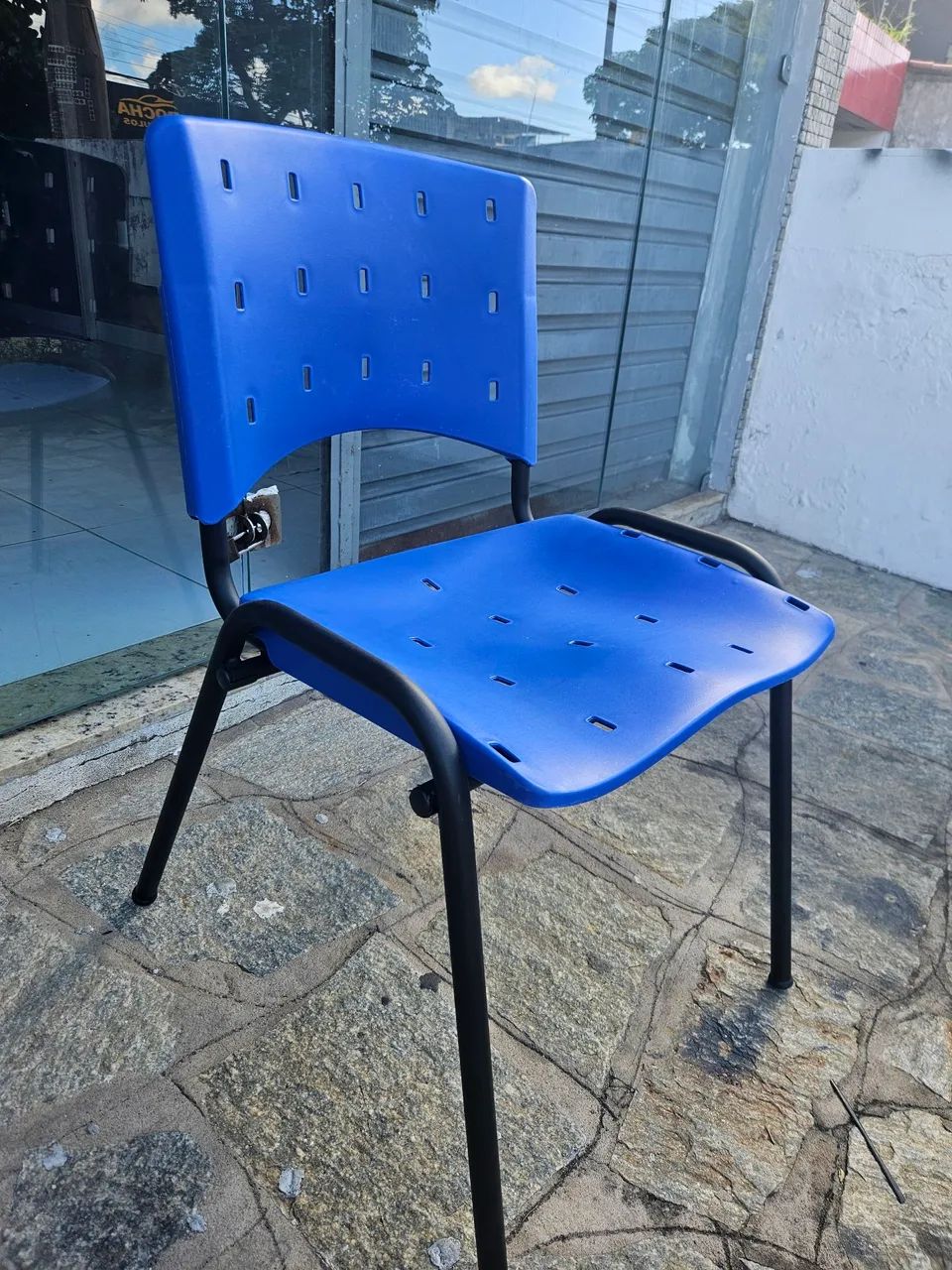 Cadeira de Escritório Azul fixa - Foto 4