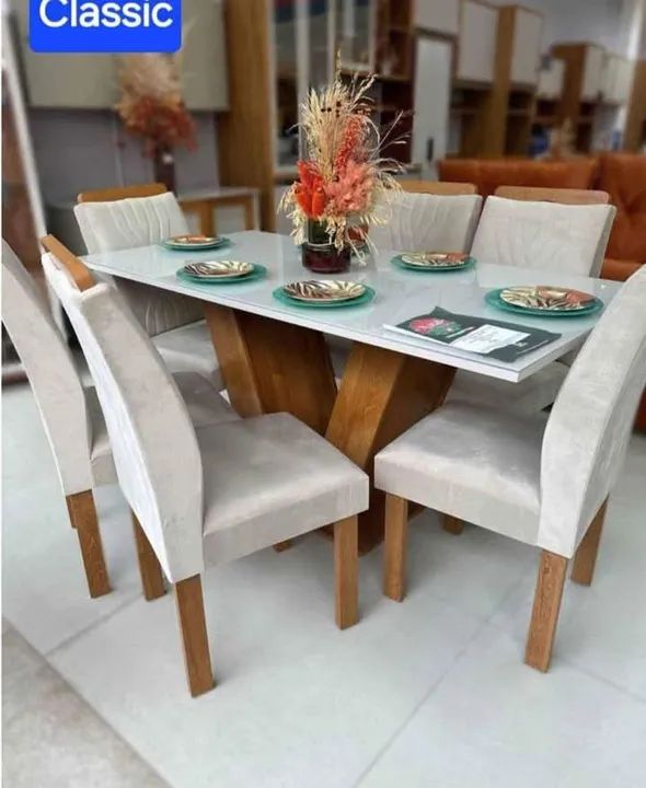 Mesa de Jantar 6 Cadeiras  coassic _ Móveis Novos 