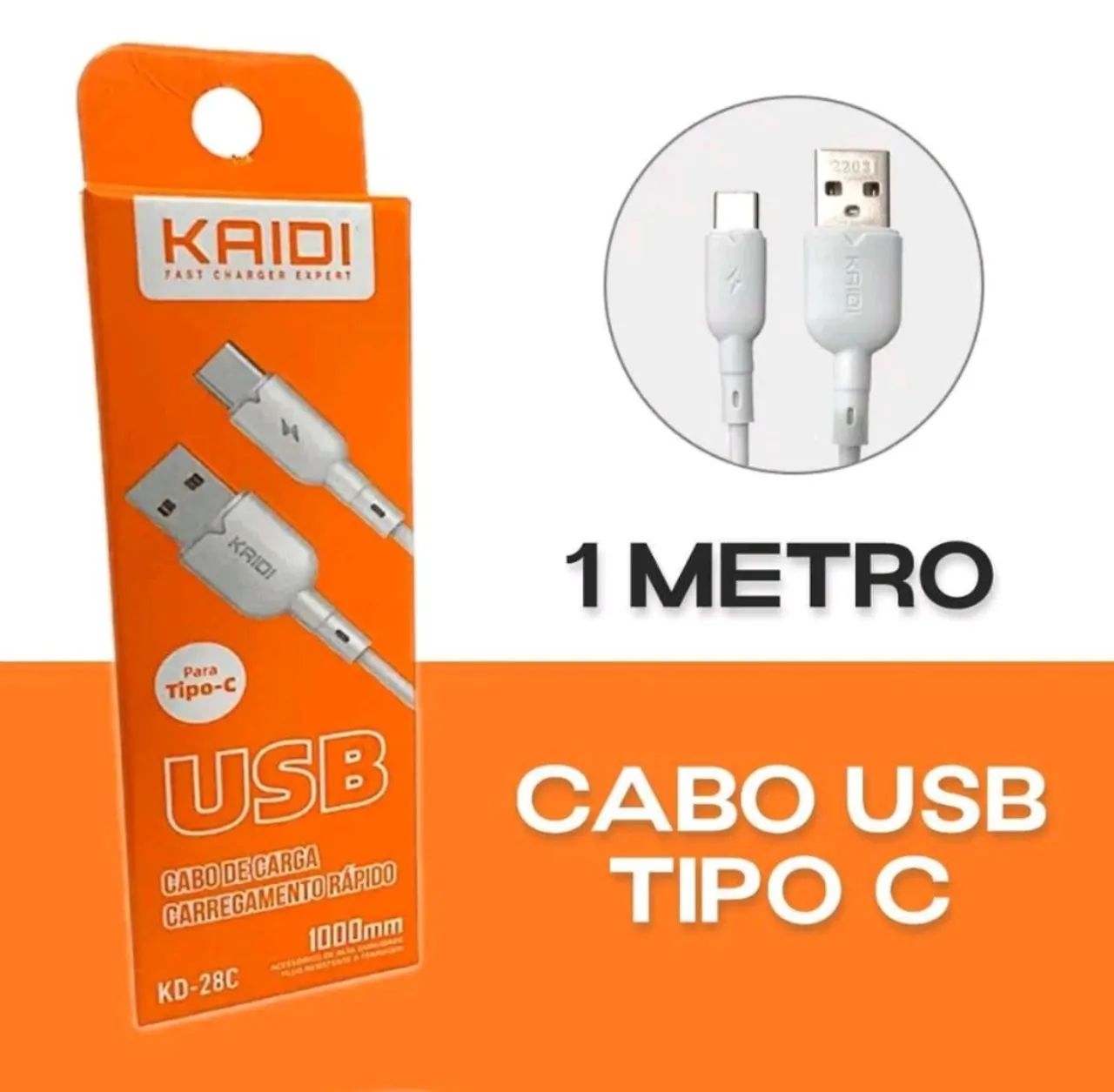 Cabo USB para Celular - Carregamento Rápido 1000mm - Foto 2